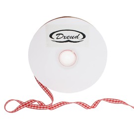 DXEUD Gingham Ribbon 50 Yard Each Roll 100% Polyester Woven Edge (1/4" x 50 Yards, Red)