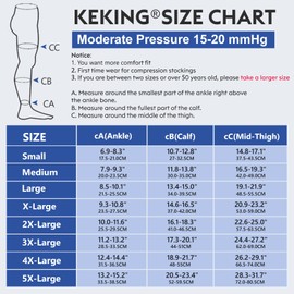 KEKING® Thigh High Compression Stockings Footless, Unisex, 15-20mmHg Leg Support Compression Sleeves with Anti-Slip Silicone Band, Opaque, Treatment Swelling, Varicose Veins, Edema, DVT, Beige Large