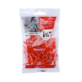 Masters Unisex's Plastic Graduated Tees (Bag of 35), Red, 1 1/4"