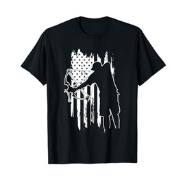 Dad bowfishing Archer American Flag Vintage great gift T-Shirt