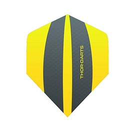 THOR-DARTS Exclusiv-Line: 120 Micron F3 Darts Flights HD-240 Grey Dart Flights Extra Long Durable Thickness > 100 Micron Extra Strong (Pack of 6 (2 Set), Yellow)