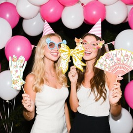 14pc Afternoon Tea Decorations Set with Photo Props Elegant Tea Party for Mothers Day Girls Birthday Themed Table Decor