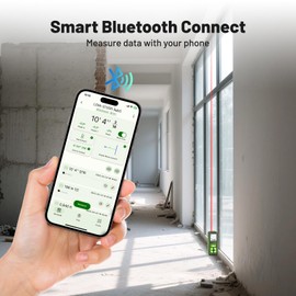 Huepar Laser Distance Measure 330Ft.Digital Rechargeable Laser Measuring Tool with Bluetooth -Phone APP, Angle Sensor, 1/16in Accuracy, M/in/Ft Unit, Pythagorean Mode, Measure Distance, Area, Volume