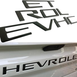 Tailgate Insert Letters Compatible with Chevy Silverado 2019 2020 2021 2022 2023 2024 2025 Accessories 3D Rear Emblems Badge with Strong Adhesive Matte Black