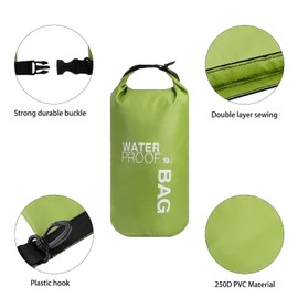 QIMEI-SHOP Dry Bag 10L Waterproof Bag for Kayak Paddling Rafting Boat Hiking Camping Water Sports Green