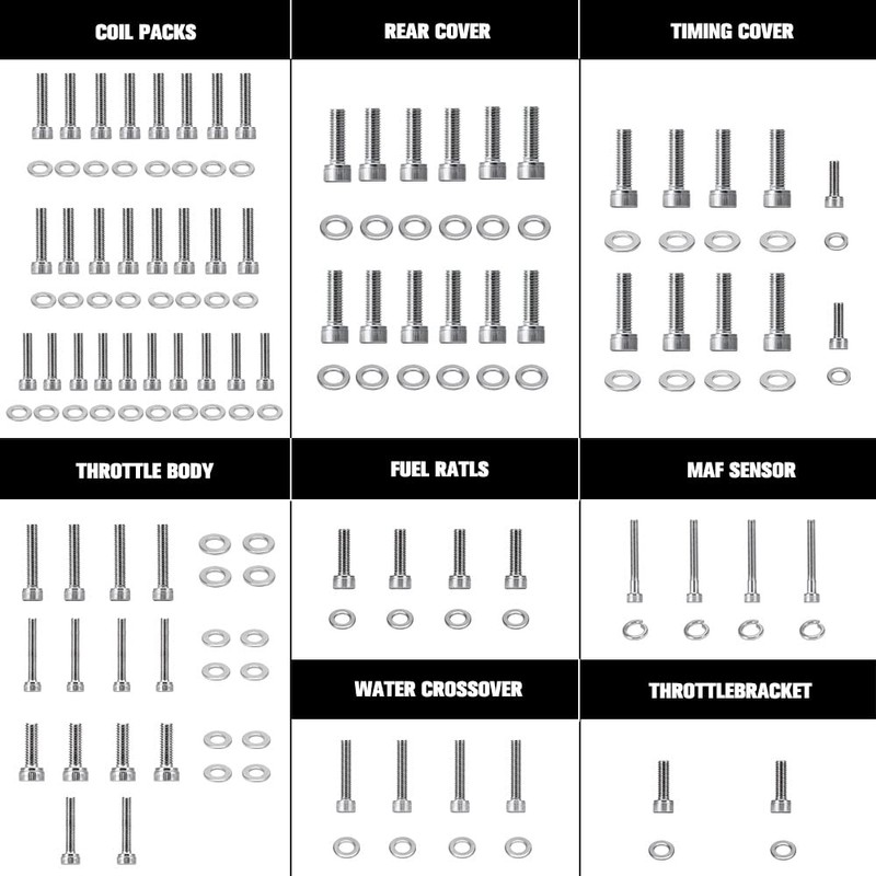 PTNHZ LS LS1 LS6 Stainless Steel Engine Bolt Kit Bolts