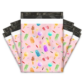 10x13 (100) Ice Cream Treats Designer Poly Mailers Shipping Envelopes Premium Printed Bags