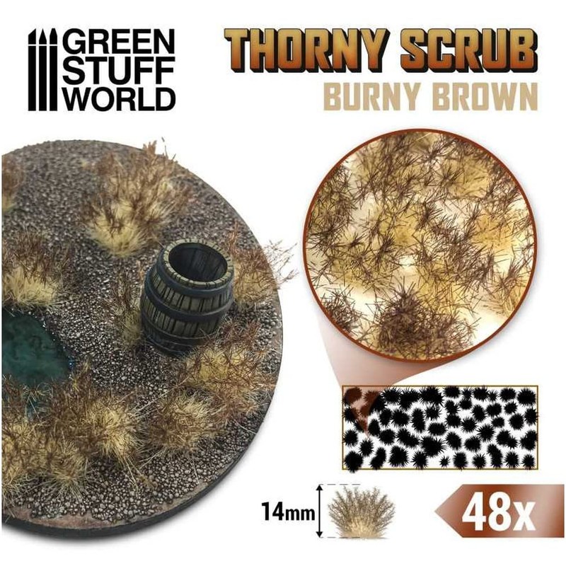 Green Stuff World Thorny Scrubs 14 mm - Burny Brown