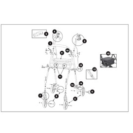 #14 - Brake Wheel Contact (Single) for ProBasics 8" Height Adj Rollator Model RLAA8