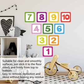 Uadme Game Floor Sticker Puzzle Games Number Hopscotch Footprint DIY Hopscotch Game Wall Stickers Floor Decals Waterproof PVC for Kids Room
