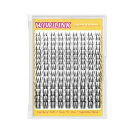 WiWiLINK Wispy Lash Clusters 8-18mm Spike Eyelash Clusters D Curl DIY Lash Extension Spikes 0.03mm -Invisible Band Individual Manga Cluster Eyelashes, Freya