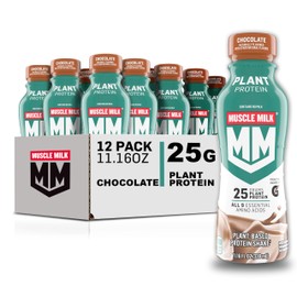 Muscle Milk Plant Based Protein Shake, Chocolate, 11.16 Fl Oz (Pack of 12)