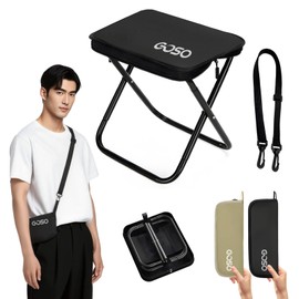 GOSO Folding Chair (2025 Model Chair & Storage Bag & Load Capacity of 198.4 lbs (95 kg)), Outdoor Chair, Compact, Lightweight, With Shoulder Strap, Convenient to Carry, Portable Chair, For Camping, Hiking, Fishing, Climbing, Travel, Parks, Parties, Sports Events, Outdoors, Simple, Game Watching, Commuting, Camping Chair
