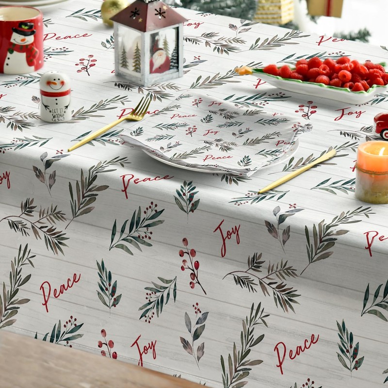 Horaldaily - Mantel de Navidad rectangular de 52 x 70