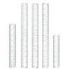 YUENTOEN 5 Pieces Clear Plastic Ruler 6/8/12in(15/20/30cm) Straight Ruler with