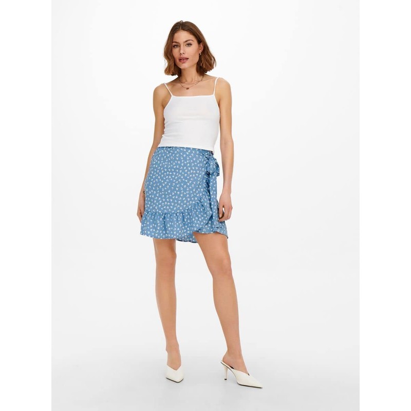 ONLY Damen Onlolivia Wrap Skirt Wvn Noos Rock, Allure, S
