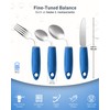 4-Piece Adaptive Utensils Set - 42° Angled Parkinsons Utensils, Weighted