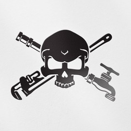 Transparent Decal Stickers of Plumber Skull Cross Wrenches Skeleton Head (Black) Premium Waterproof Vinyl Decal Stickers for Laptop Phone Accessory Helmet Car Window Mug Tuber C ANDSKUS586482BL080322