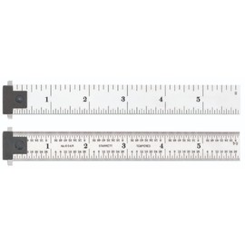 Starrett Spring Tempered Steel Rule with Satin Chrome Finish, Quick Reading, and Inch Graduation - 6" Length, 4R Graduation Type, 3/64" Thickness - CD604R-6