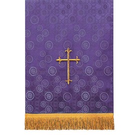 Trinity Church Supply Majesty Purple Millenova Pulpit Scarf Christian Catholic Church Tabletop Outdoor Indoor Party Table Cloth, 17 Inch x 36 Inch