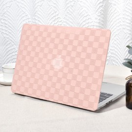 Seorsok Compatible with MacBook Pro 16 inch Case 2024-2021 M4 M3 M2 M1 A3403 A3186 A2991 A2780 A2485,Elegant Leather Plastic Hard Shell Case Transparent Keyboard Cover,Pink Tartan PVC