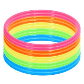 PPhtony 80s Plastic Bangle Bracelets 10Pcs Retro Candy Color 90s Style Rock Pop Star Disco Acrylic Wrist Rings for Women Men Party Favor (30)