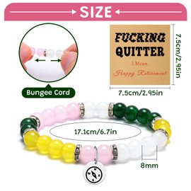 Gfhzdmf Retirement Gifts for Women 2025 Beaded Bracelet Going Away Goodbye Gift for Coworkers Teacher Nurse Friends Coworker Leaving Gifts for Her Retirement Jewelry for Women Chain Bangle