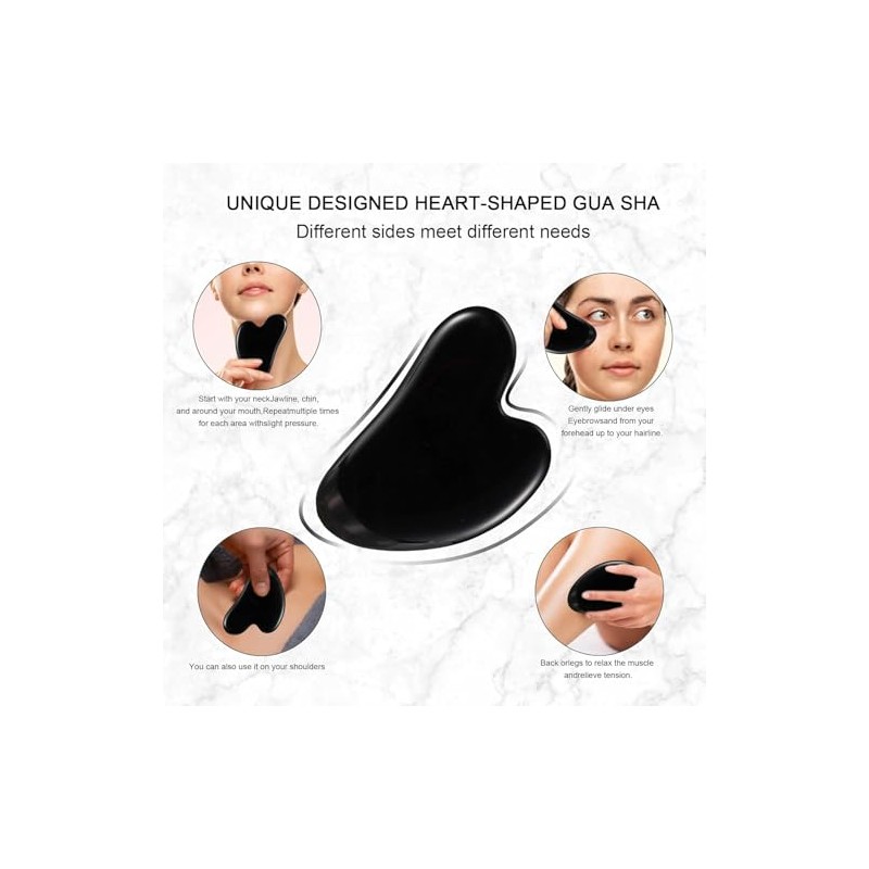 Kit de Masaje Facial con Gua Sha, Rodillo Facial y