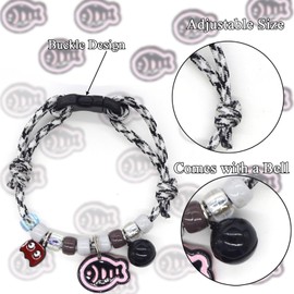 Hjvvr Cat Collar With Bell,Breakaway Pet Collar,Black Theme Fish Collar