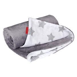 ByBoom Basics Baby Blanket 75 x 100 cm, Oeko-Tex, Double-Sided, Fluffy Cuddly First Blanket with Cotton and Minky Side, Extra Soft, Made in EU