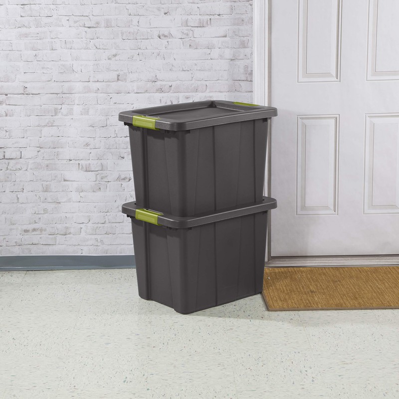 Sterilite 18 Gal Latching Tuff1 Storage Tote, Stackable Bin with