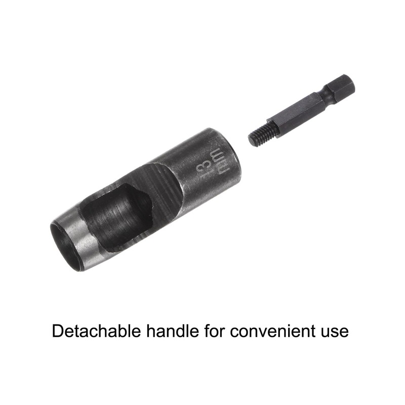 HARFINGTON Leather Hollow Punch 1/4 Hex Shank for Drills, 13mm