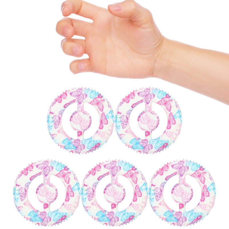 5PCS Round Hand Grip Ring Printed Silicone Fidget Toy Finger