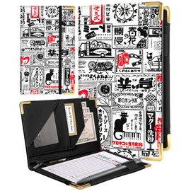 Slohif Server Book for Waitress Cute Serving Books with Zipper Pocket Accessories Leather Server Check Book Restaurant Waiter Server Booklet Organizer Ticket Book Holder Magazine