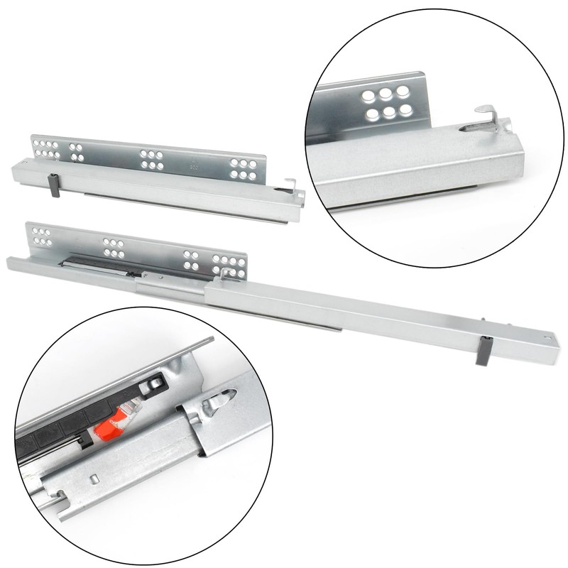 GKYMYZ 1pair 3 Section Bottom Mounted Drawer Slides with 100
