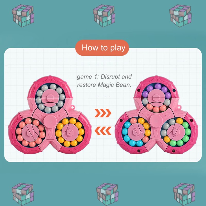 Magic Bean Rotating Cube - Creative Finger Cube Puzzle Toy