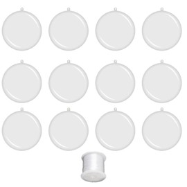 Healifty Pack of 20 Christmas Baubles Large 8 cm Christmas Tree Fillable Baubles with Clear Line for Craft Decorations