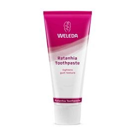 WELEDA Ratanhia Toothpaste, Natural Cosmetics Toothpaste for Gentle and Thorough Cleaning of Teeth, Removes Plaque and Tartar, Protects Against Caries and Harmful Acids (1 x 75 ml)