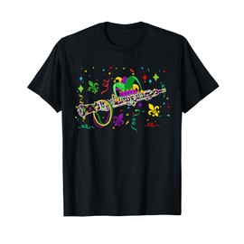Mardi Gras Oboe Jester Hat Beads Instrument Parades T-Shirt