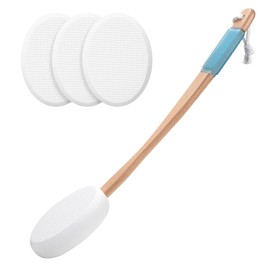QUINTRA Back Feet Lotion Applicator, 3 Interchangeable Pads with 1 Long Handled Back Lotion Applicator for Older Women, Luxurious Bath Towels (B, One Size)