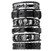 Gleamart Pack of 2 Men's Women's Leather Bracelets Braided Wrist