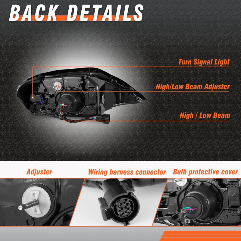 AXLAHA for 2000-2005 Mercury Sable Headlights W/O bulbs