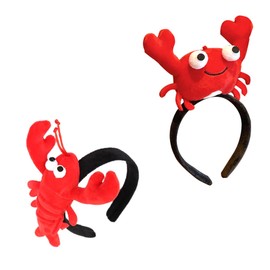 Outanaya 2pcs Lobster and Crab Headband Cartoon Headwear Hair Clasp Crab Hair Hoop Cartoon Hair Bands Party Headdress Hair Hoops Crab Lobster Headdress Cloth Headwear Crab Lobster Hair