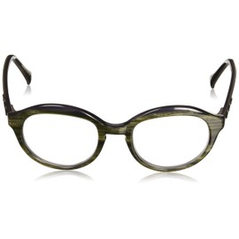 Vera Wang Women's Granite Round Reading Glasses, Olive, 48 mm + 2.25