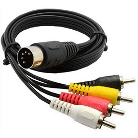 5 Needle Male DIN Plug to 4 x RCA Phono Male Plug Audio Cable 0.5m