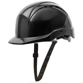GUARD 5 - Construction helmet with rotary wheel system for gradual size adjustment - DIN EN 397 - Adjustable chin strap for optimum fit, 6-point webbing - Construction site helmet, black