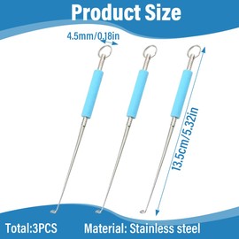 FENQURO Pack of 3 Hook Remover, Fishing Hook Remover, Stainless Steel Hook Remover, Fishing, Quick Disgorger, Portable Hook Remover with Magnets for Small and Large Hoe Remover Fishing, Fishing