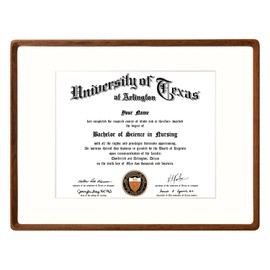 Natural Wood Photo Frames Inspired Tabletop Picture Frame with Mat, Vertical or Horizontal Display (Walnut, 12x16 matted to 8.5x11)