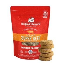 Stella & Chewy's Freeze-Dried Raw Dinner Patties - Beef Recipe - High Protein Grain-Free Puppy & Dog Food - Perfect For Picky Eaters - 25 oz