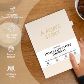 SIMSIMY Mom Life Story Book Journal, A Mother’S Guided Journal with Prompt Questions to Share Her Journey & Memories, Meaningful Family Keepsake Gift for Mother's Day, Birthday, Christmas from Daughter & Son